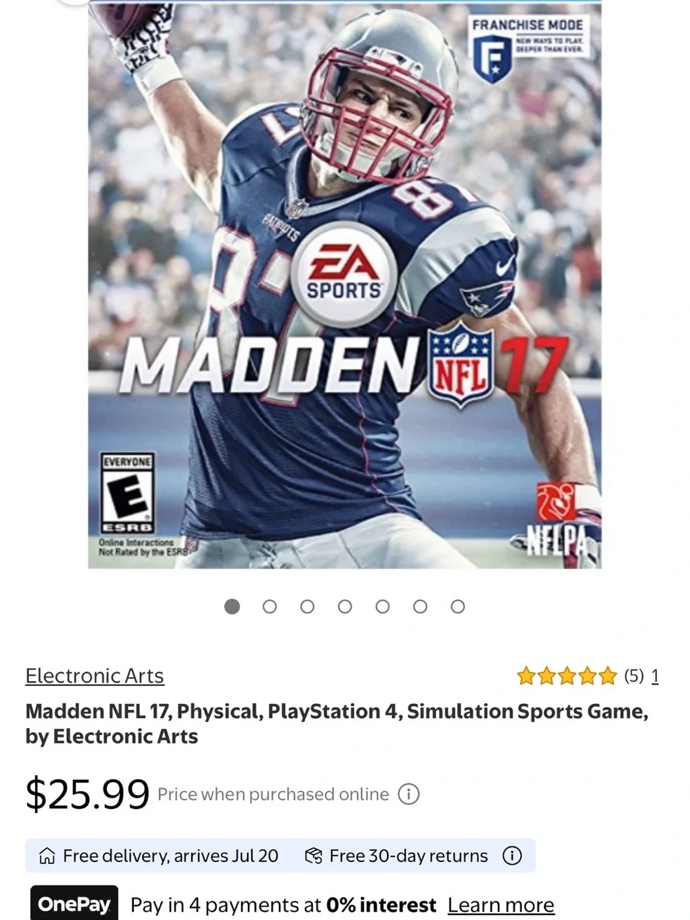 Madden NFL 17 PS4 Video Game - EA SPORTS - Blue